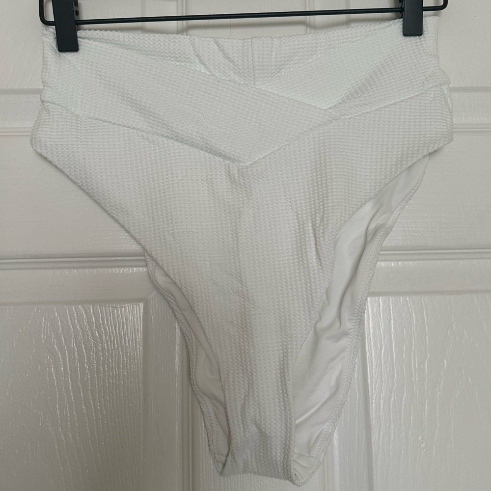 Aerie White Waffle Bikini Bottoms